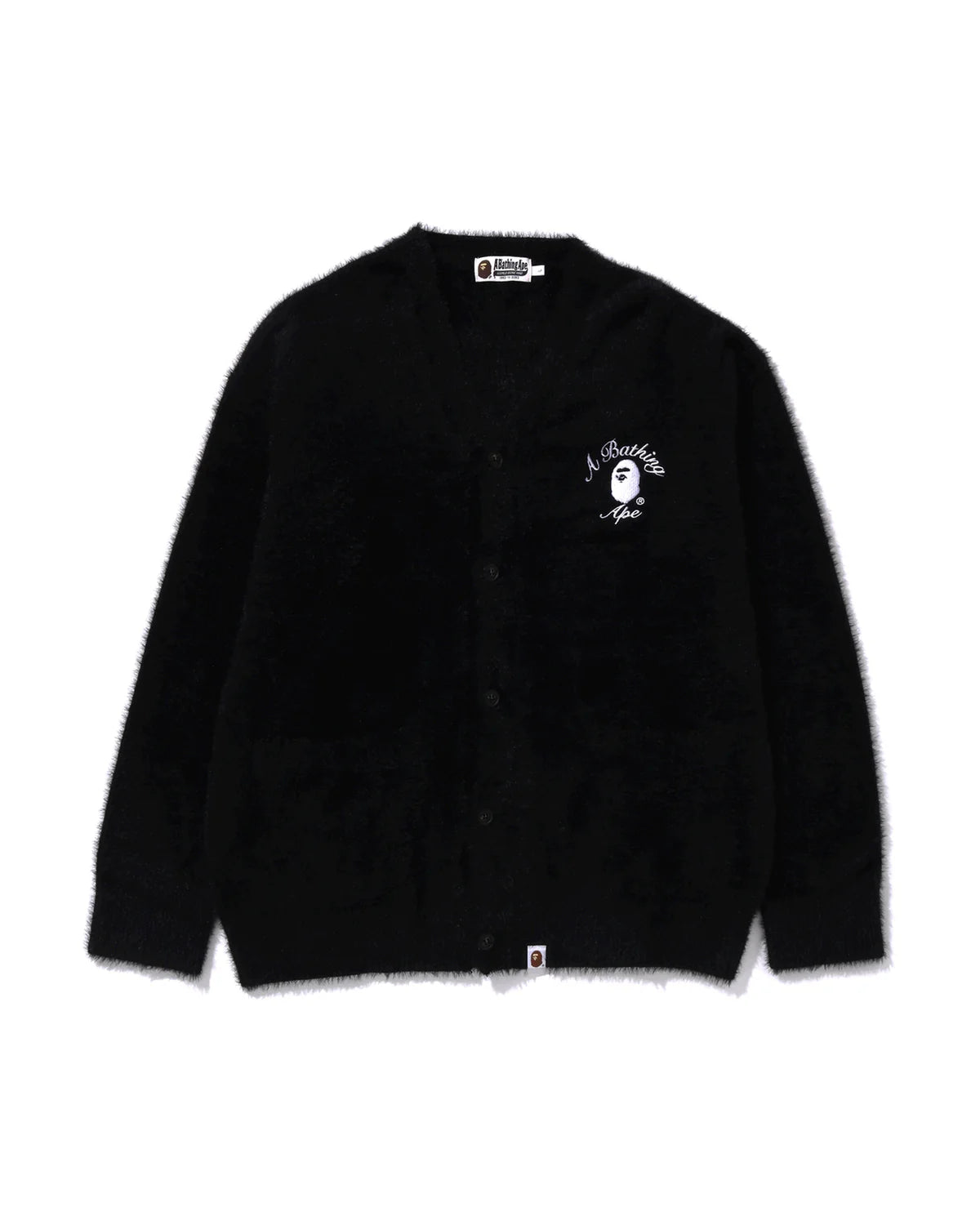A BATHING APE Men Cardigan Embroidery Shaggy Knit Cardigan