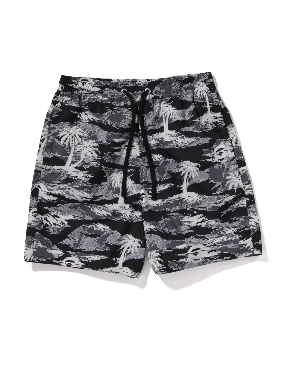 Palm Tree Camo Relaxed Fit Beach Shorts