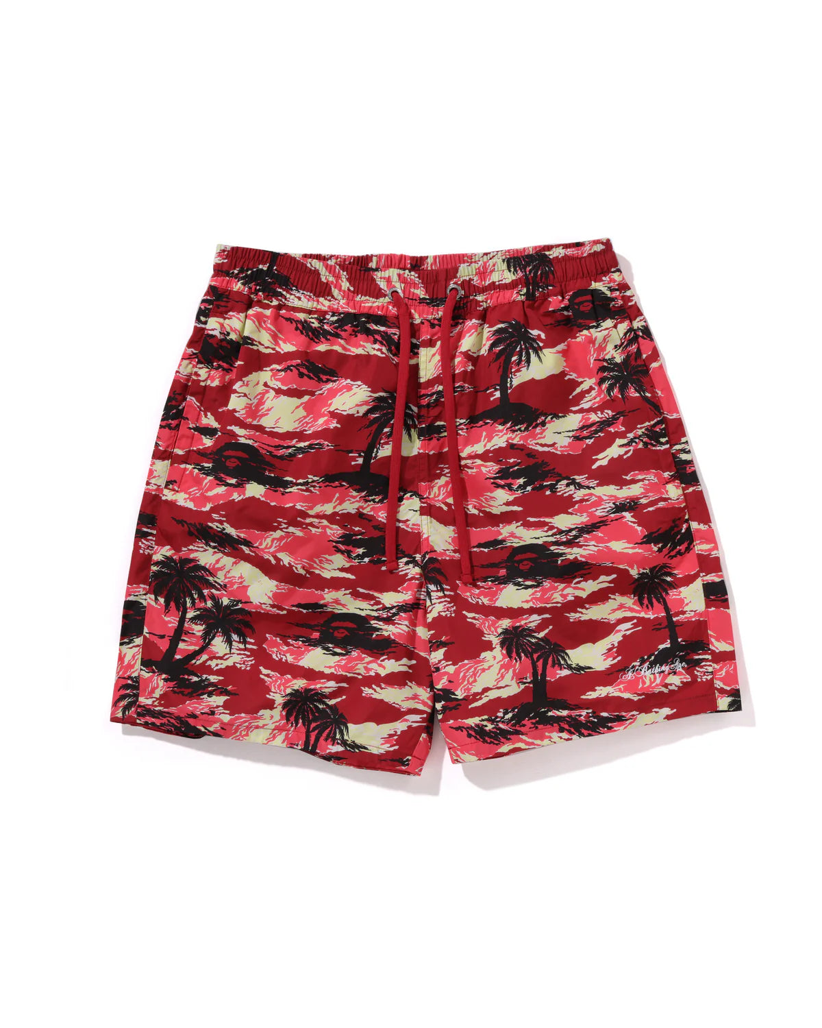 Palm Tree Camo Relaxed Fit Beach Shorts
