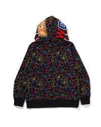 Neon Camo Shark Full Zip Hoodie