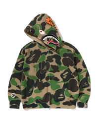 Abc Camo Crochet Relaxed Fit Shark Full Zip Hoodie
