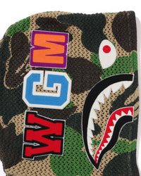 Abc Camo Crochet Relaxed Fit Shark Full Zip Hoodie