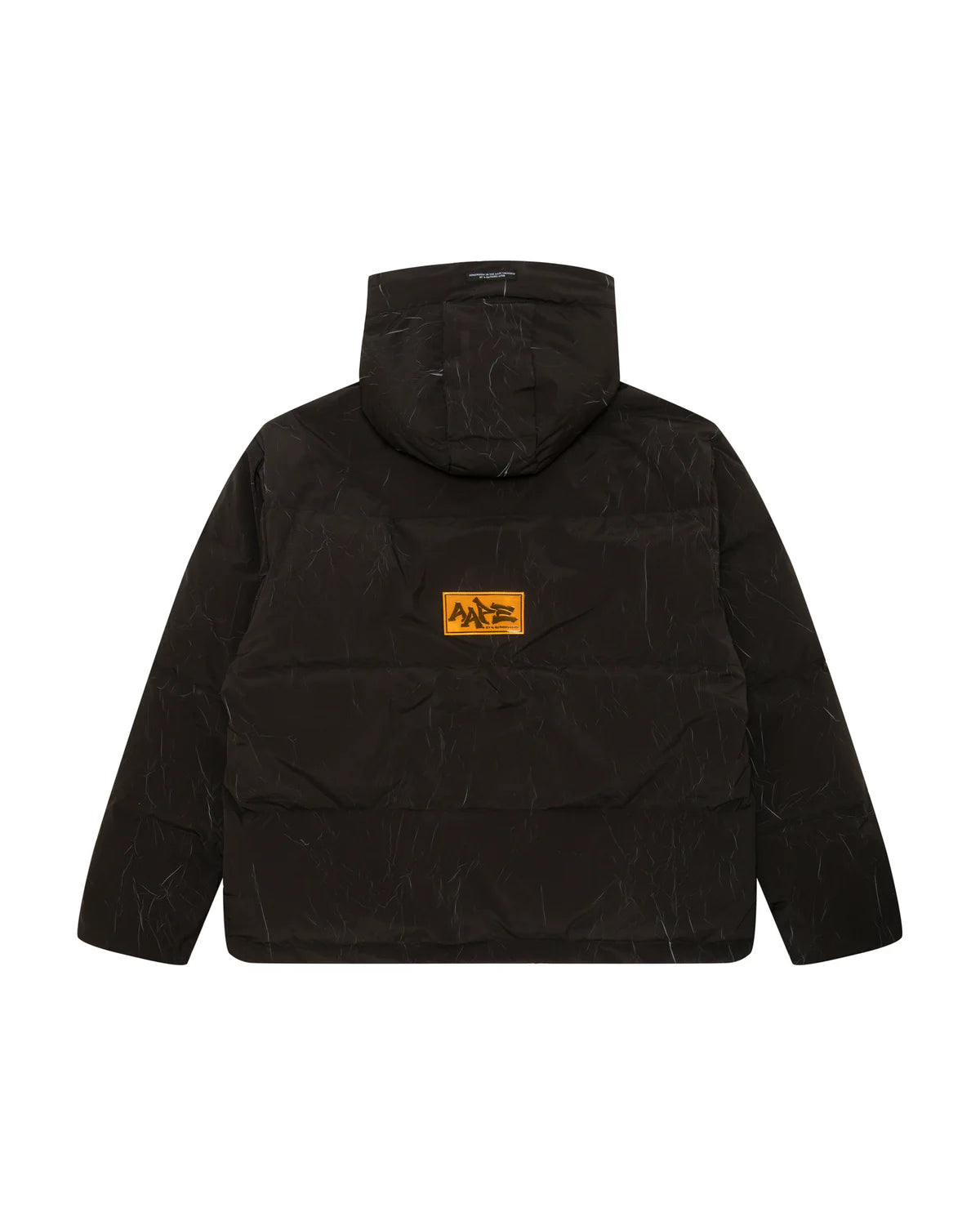 Moonface logo camo hooded puffer jacket