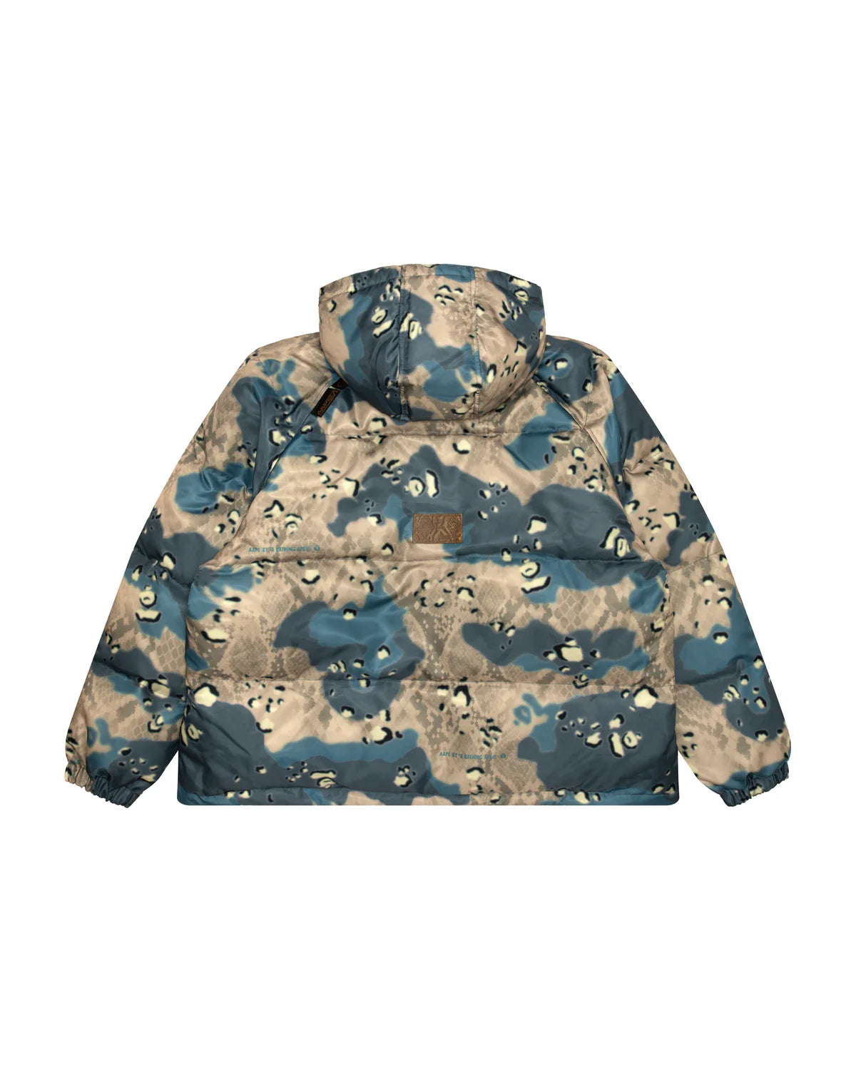 Moonface logo camo puffer jacket