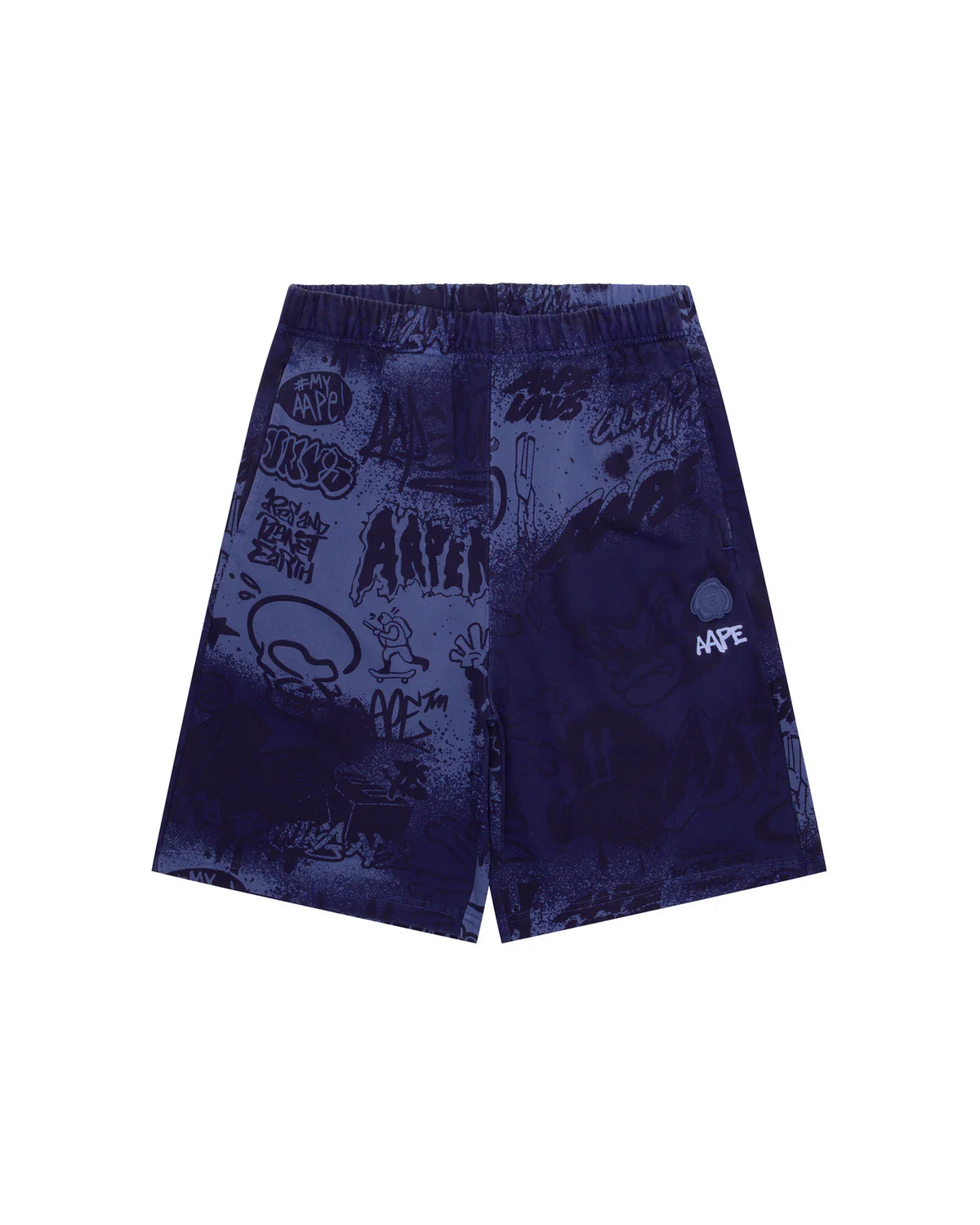 Moonface logo graffiti print sweat shorts