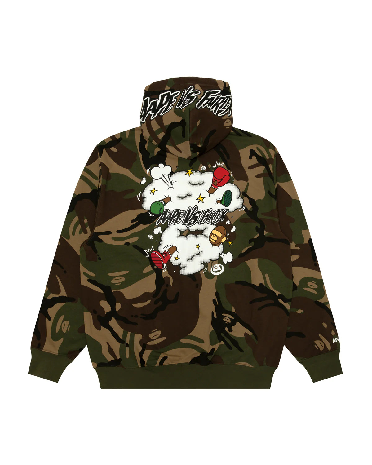 Moonface logo camo zip-up hoodie
