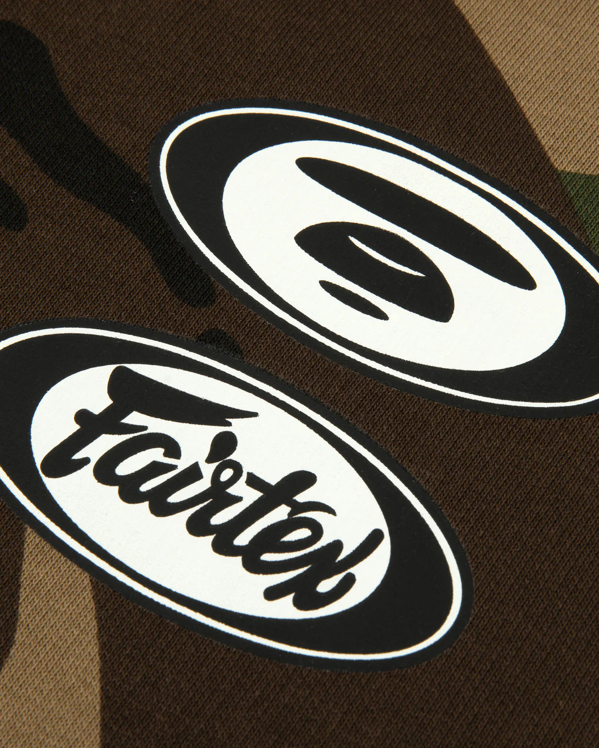 Moonface logo camo zip-up hoodie
