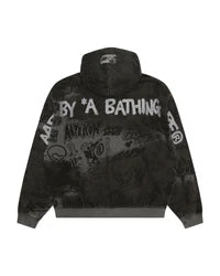 AAPEUNVS graffiti print zip-up hoodie