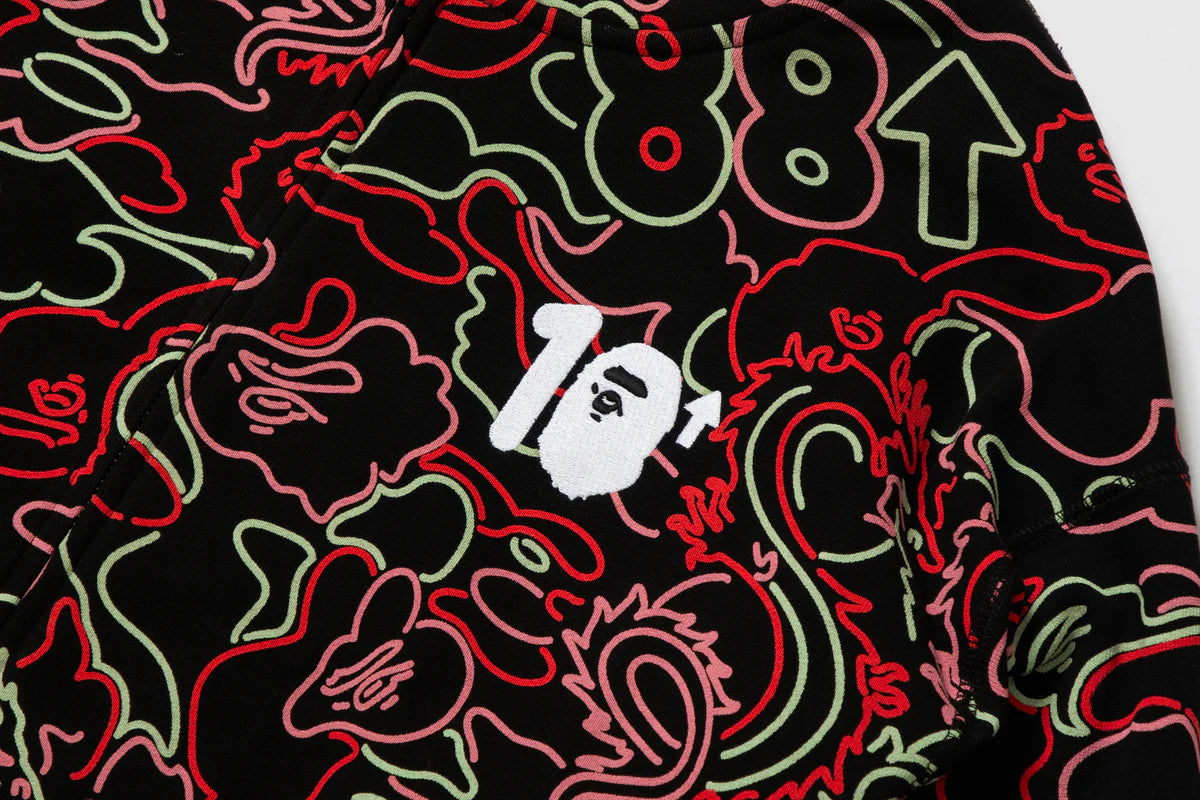 BAPE X 88RISING GLOW IN THE DARK CAMO SHARK FULL ZIP HOODIE