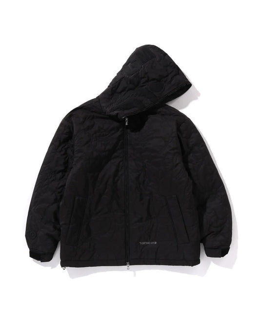 Line Camo Quilted Nylon Shark Full Zip Jacket