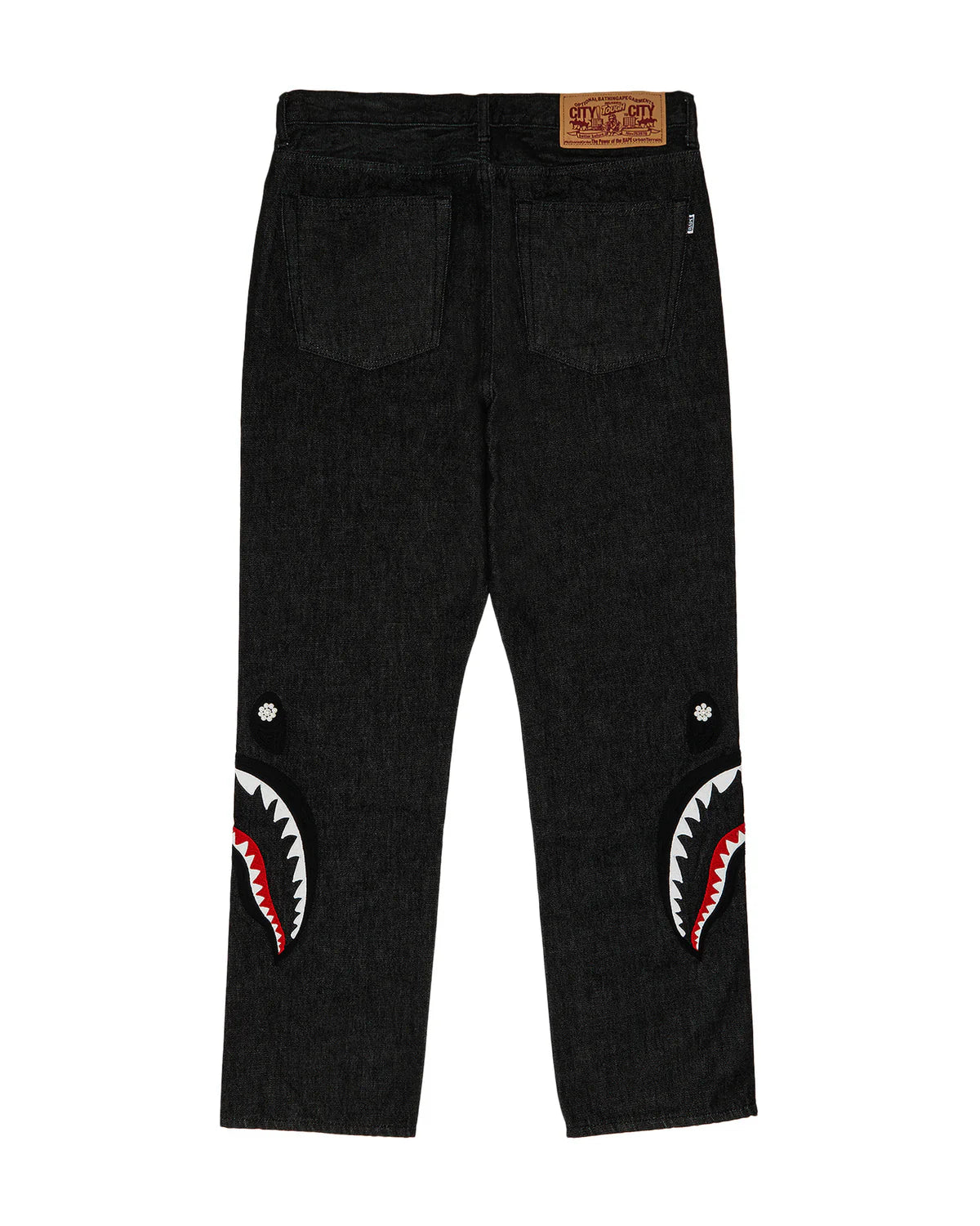 Pearl Side Shark Relaxed Fit Denim Pants