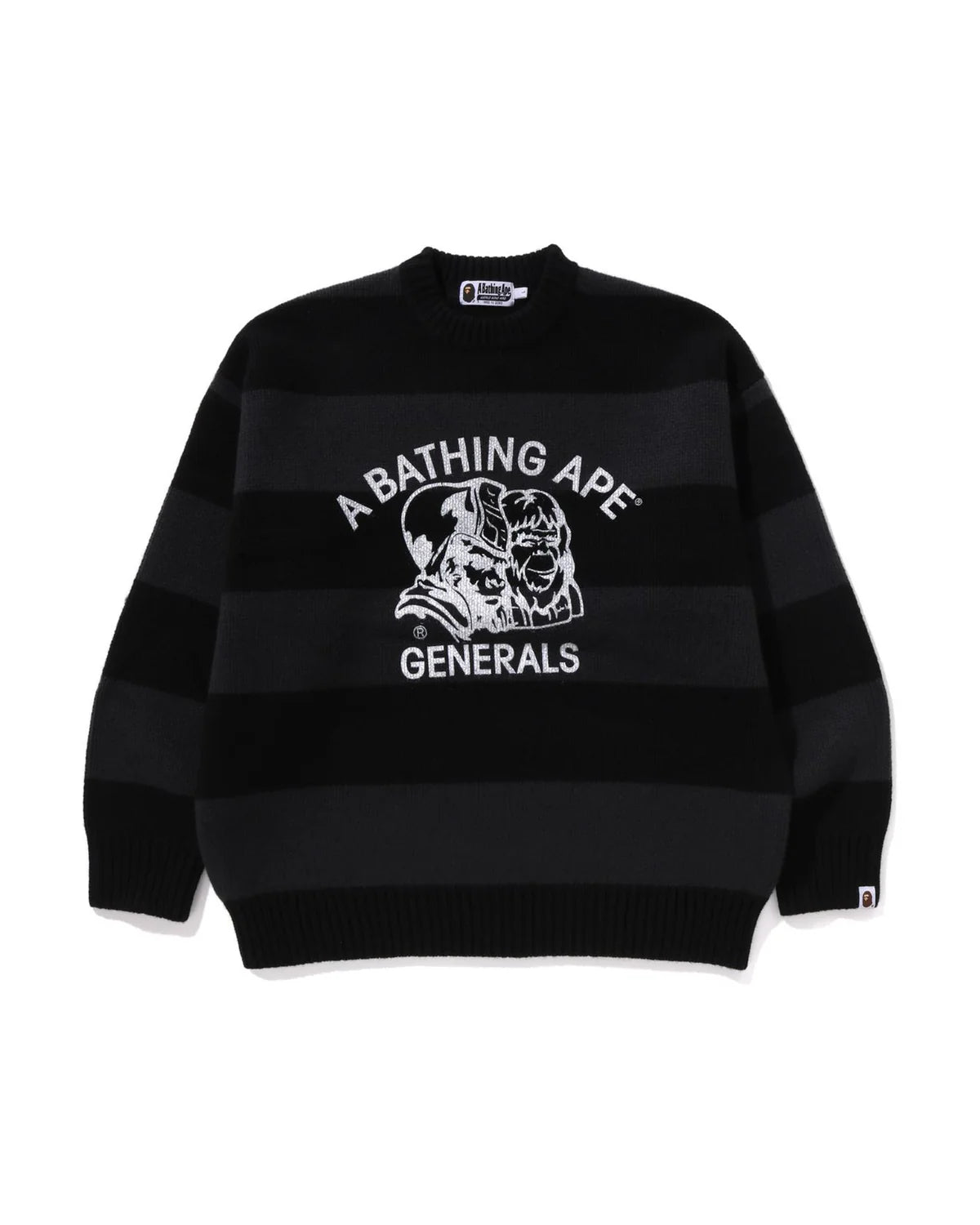 General Head Motif Stripe Relaxed Fit Sweater