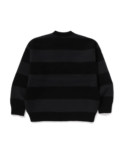 General Head Motif Stripe Relaxed Fit Sweater