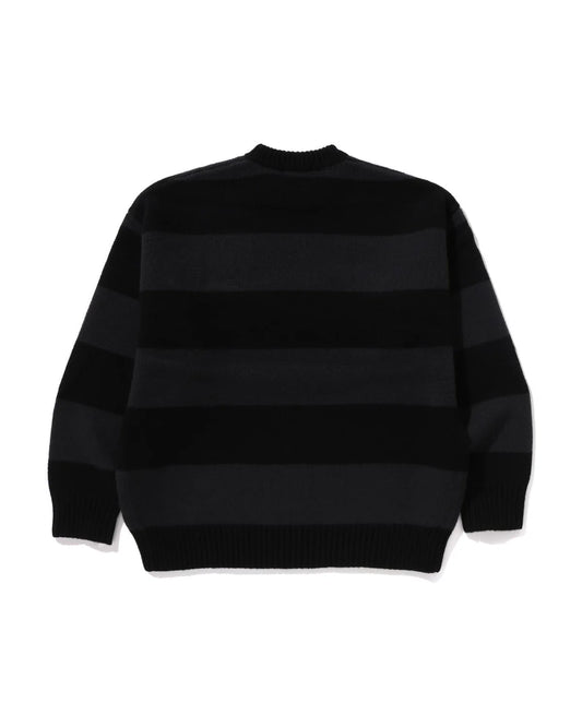 General Head Motif Stripe Relaxed Fit Sweater