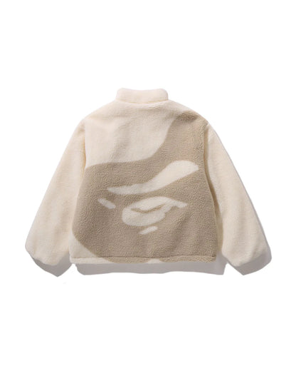 Tonal Solid Camo Sherpa Reversible Jacket