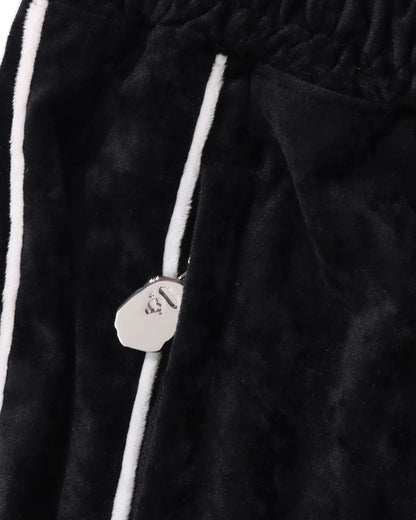 Bathing Ape Logo Velvet Loose Fit Pants