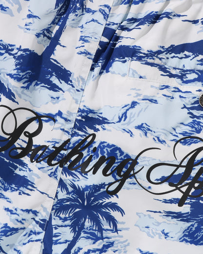 Palm Tree Camo Relaxed Fit Beach Shorts