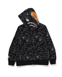 Neon Camo Shark Full Zip Hoodie