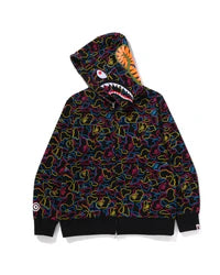 Neon Camo Shark Full Zip Hoodie