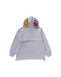 Shark Logo Half Zip Relaxed Fit Pullover Hoodie