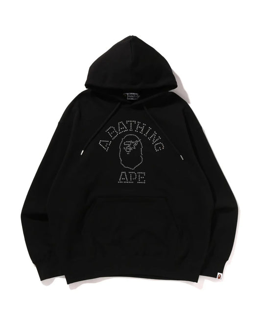 Rhinestone College Pullover Hoodie