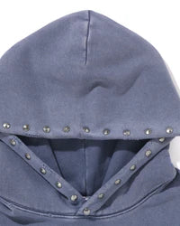 Studded Garment Dye Logo Sleeveless Pullover Hoodie