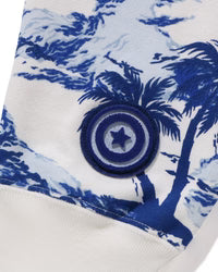 Palm Tree Camo Relaxed Fit Shark Full Zip Hoodie
