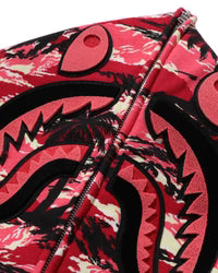 Palm Tree Camo Relaxed Fit Shark Full Zip Hoodie