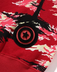Palm Tree Camo Relaxed Fit Shark Full Zip Hoodie