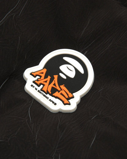 Moonface logo camo hooded puffer jacket