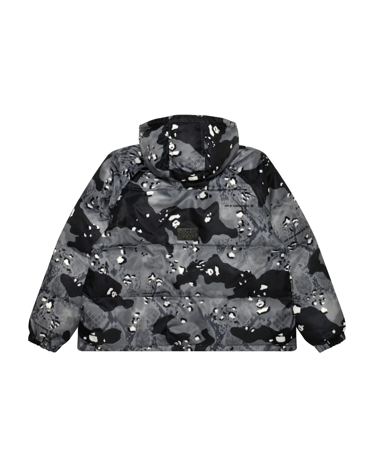 Moonface logo camo puffer jacket