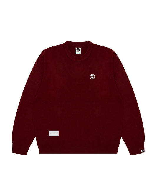 Moonface logo crew neck knit sweatshirt
