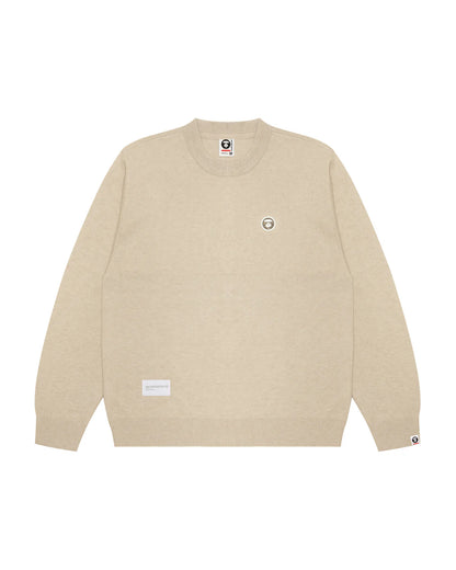 Moonface logo crew neck knit sweatshirt