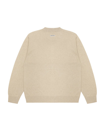 Moonface logo crew neck knit sweatshirt