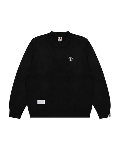 Moonface logo crew neck knit sweatshirt
