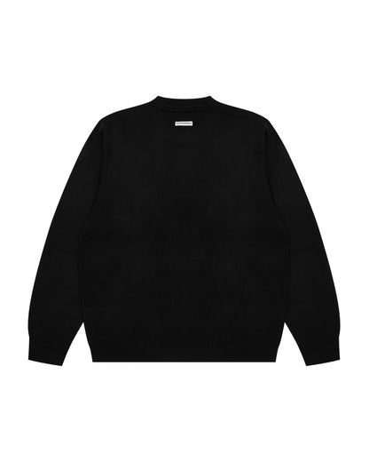 Moonface logo crew neck knit sweatshirt