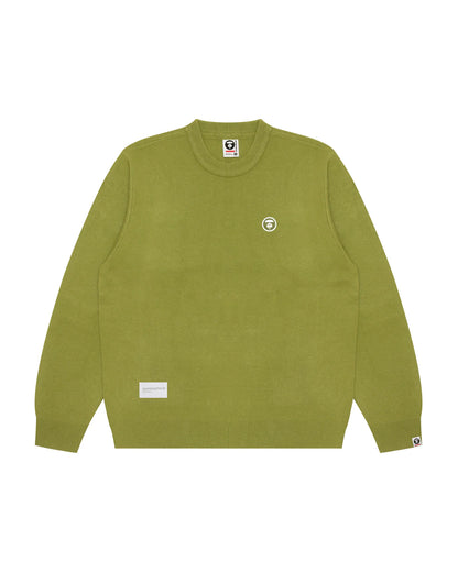 Moonface logo crew neck knit sweatshirt