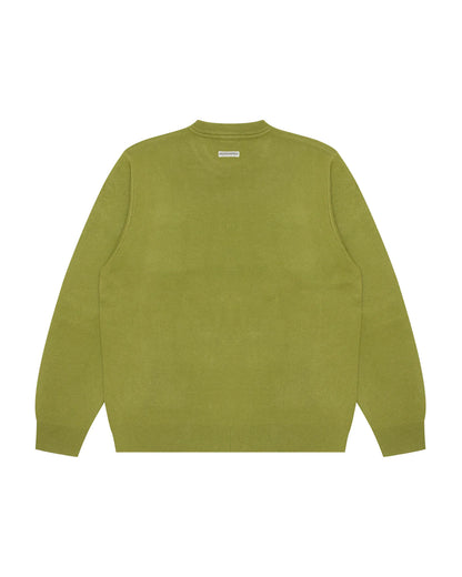 Moonface logo crew neck knit sweatshirt