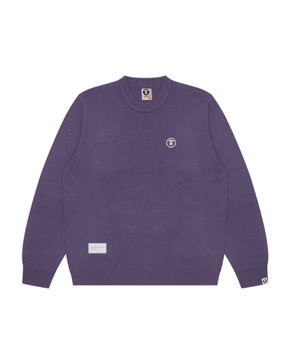 Moonface logo crew neck knit sweatshirt