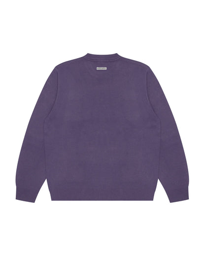 Moonface logo crew neck knit sweatshirt