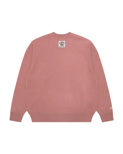 AAPE UNVS moonface logo crew neck knit sweatshirt