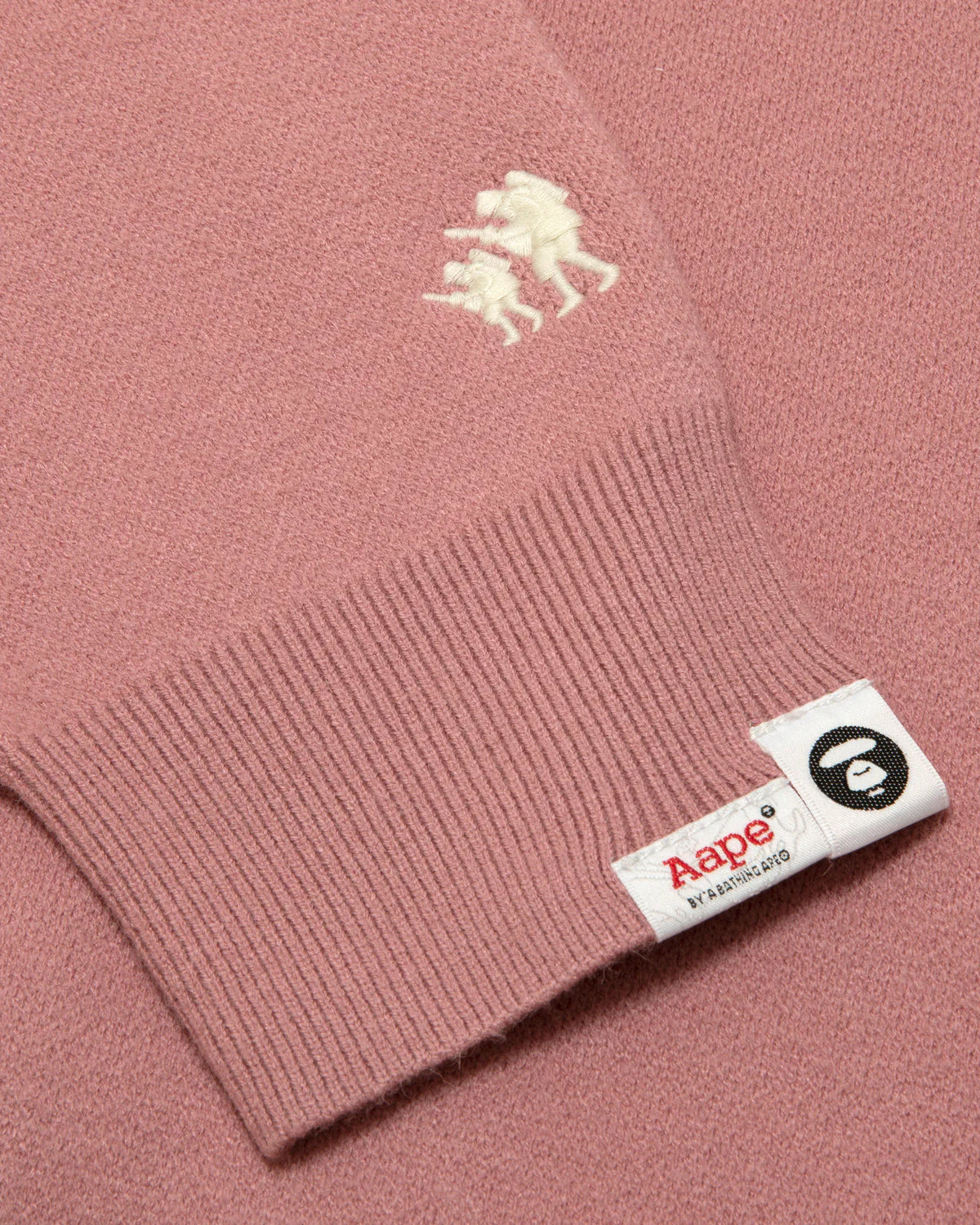 AAPE UNVS moonface logo crew neck knit sweatshirt