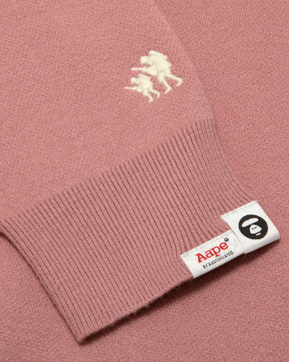 AAPE UNVS moonface logo crew neck knit sweatshirt