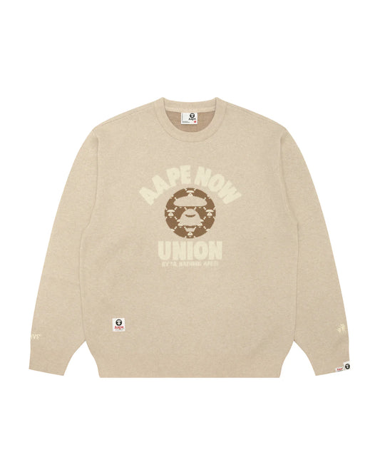 AAPENOW moonface logo crew neck knit pullover