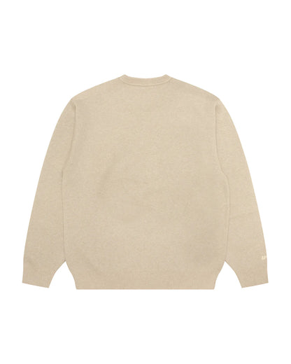 AAPENOW moonface logo crew neck knit pullover