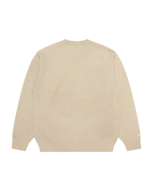 AAPENOW moonface logo crew neck knit pullover