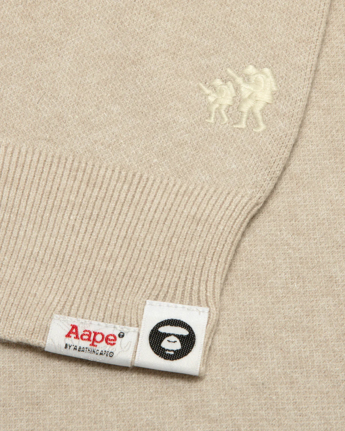 AAPENOW moonface logo crew neck knit pullover