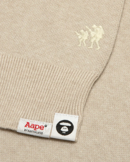 AAPENOW moonface logo crew neck knit pullover