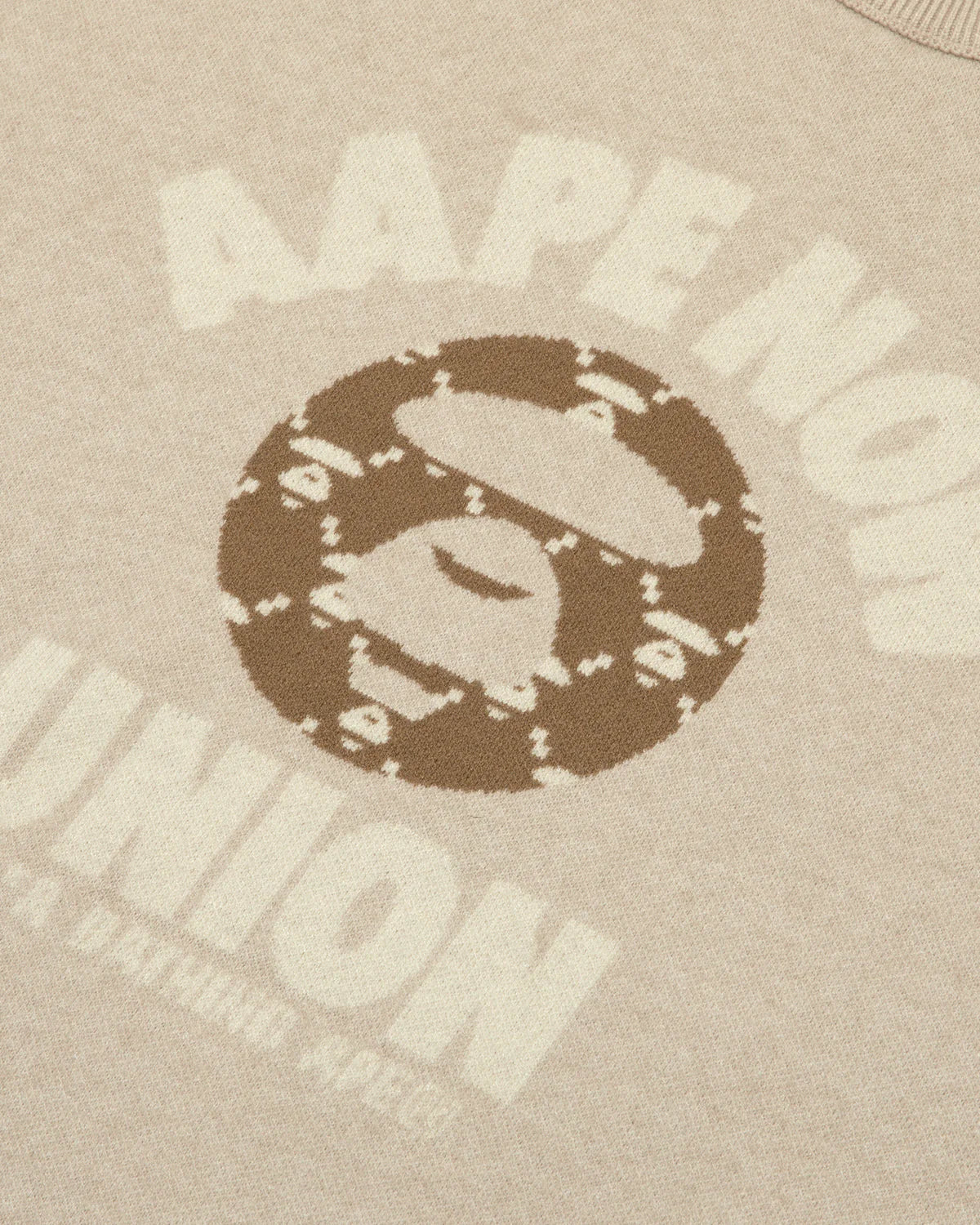 AAPENOW moonface logo crew neck knit pullover