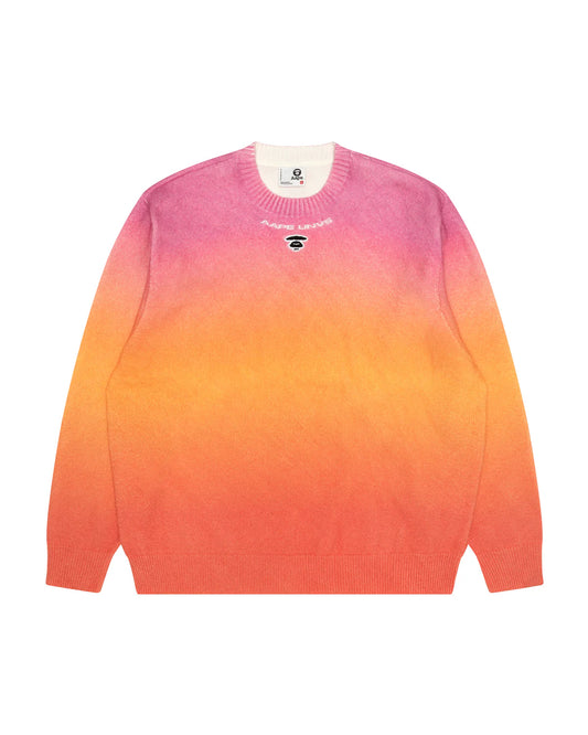 Moonface logo gradient knit jumper